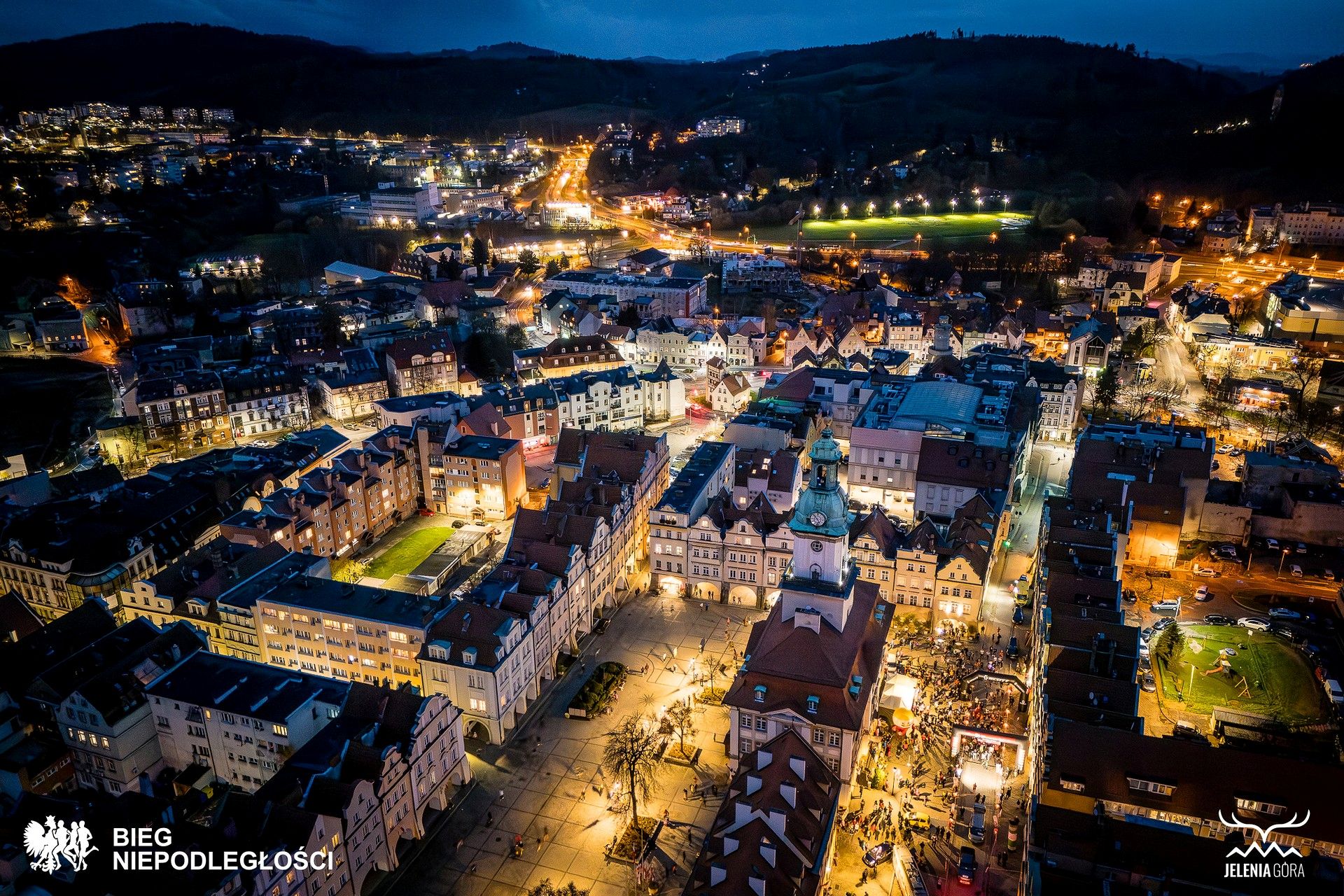 Nocna panorama Jeleniej Góry